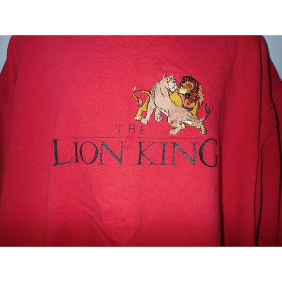 Vintage 90s The Lion King Embroidered Disney Store 3/4 Sleeve Sweatshirt Women X - Picture 2 of 6